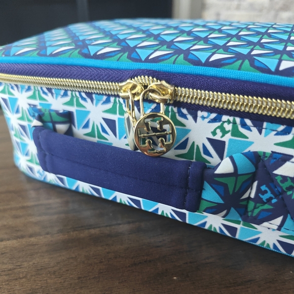 Tory Burch For Target Geometric Pattern Blue Insulated Lunch Bag - Picture 2 of 8